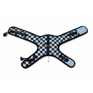 Blue and Black Checkered Mesh Cat Harness Adjustable Small Pet Vest B2